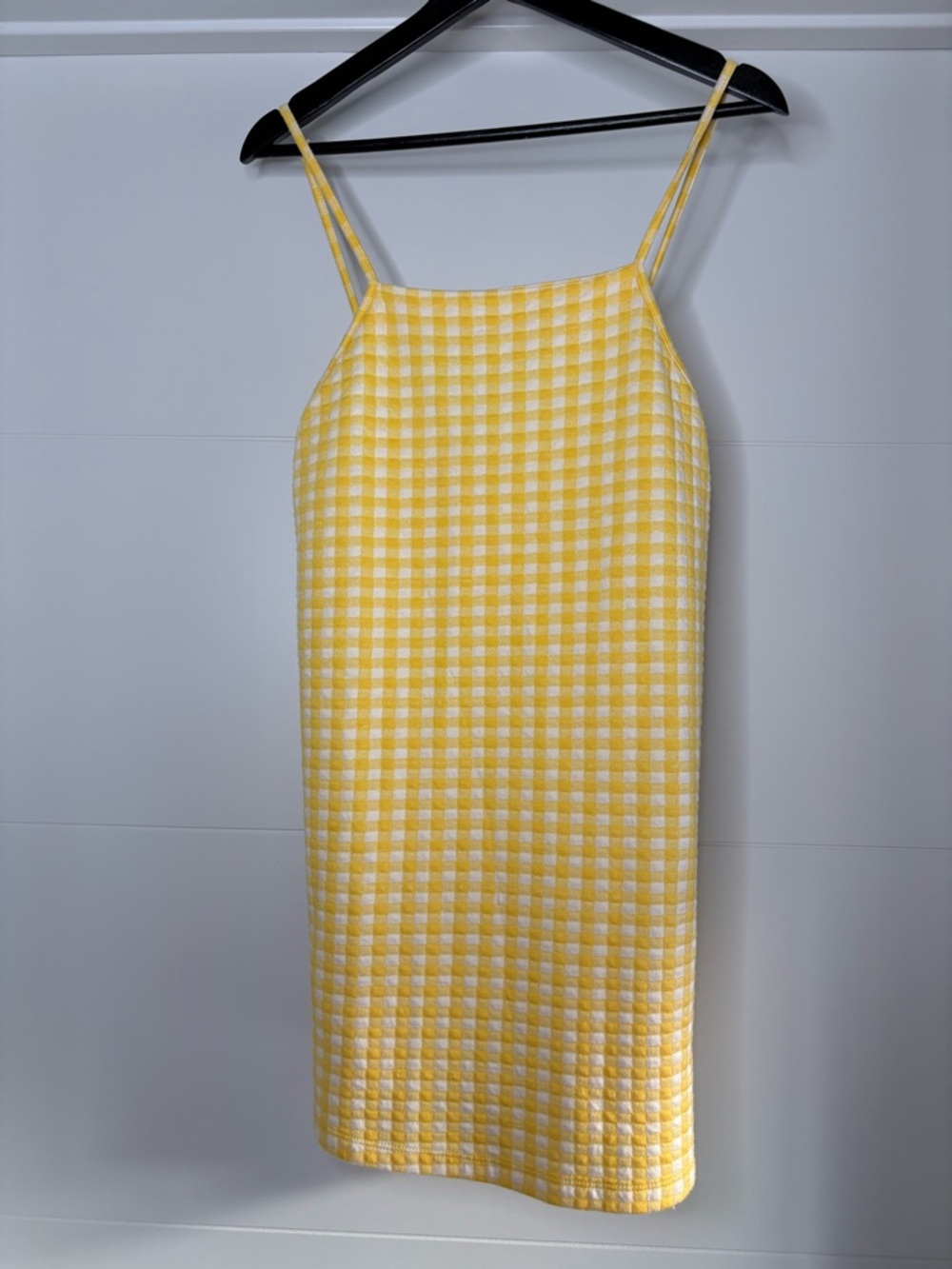 Zara Yellow Gingham Shift Mini Dress EUC - Picture 4 of 9